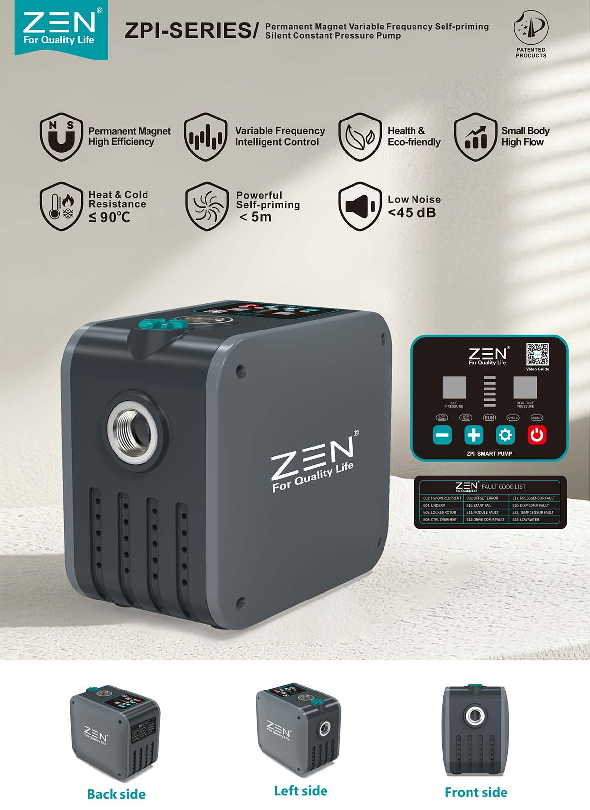 ZPI Permanent Magnet Variable Frequency Silent Pressure Pump
